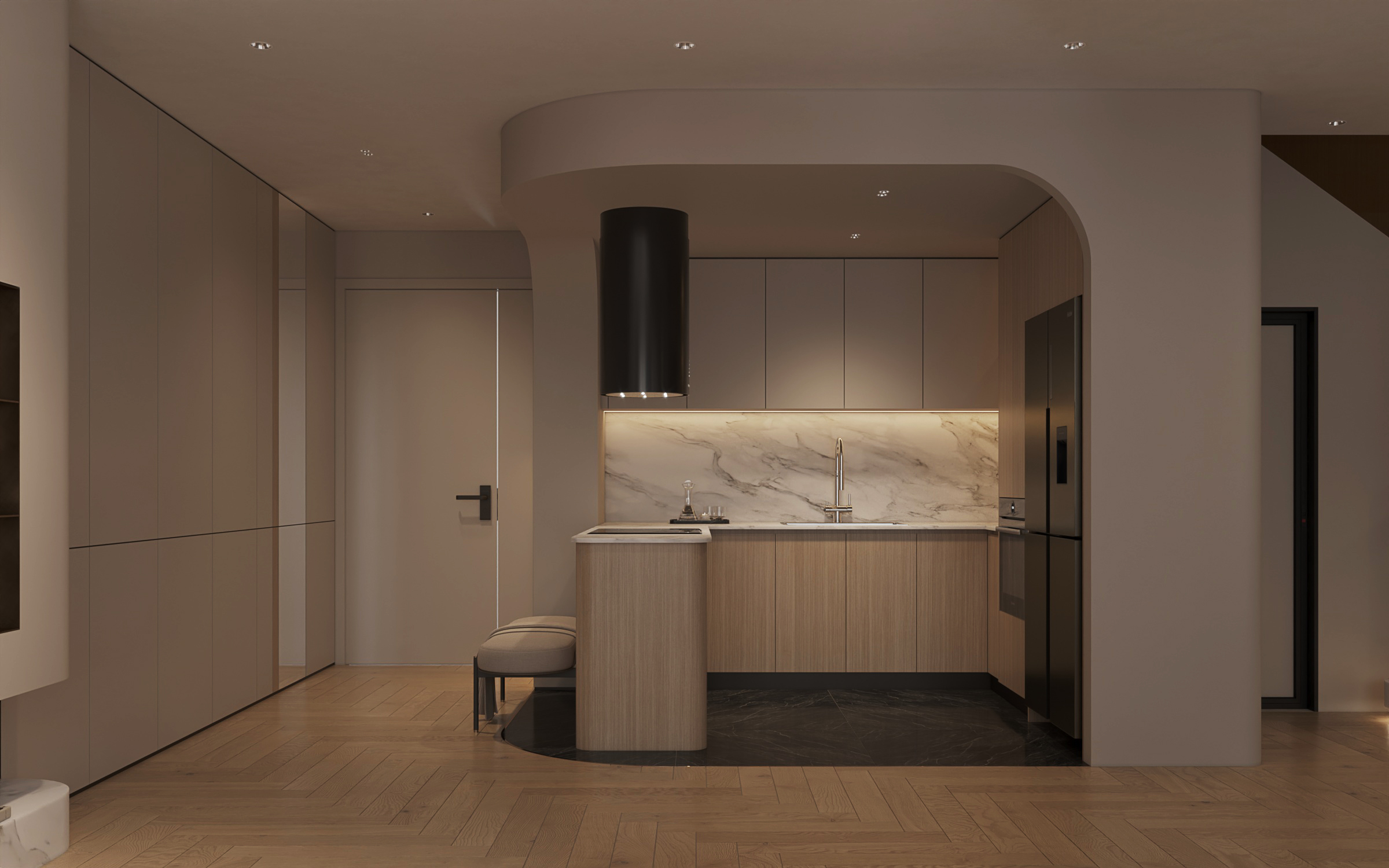 alt="thiết kế phòng khách japandi ấm cúng"