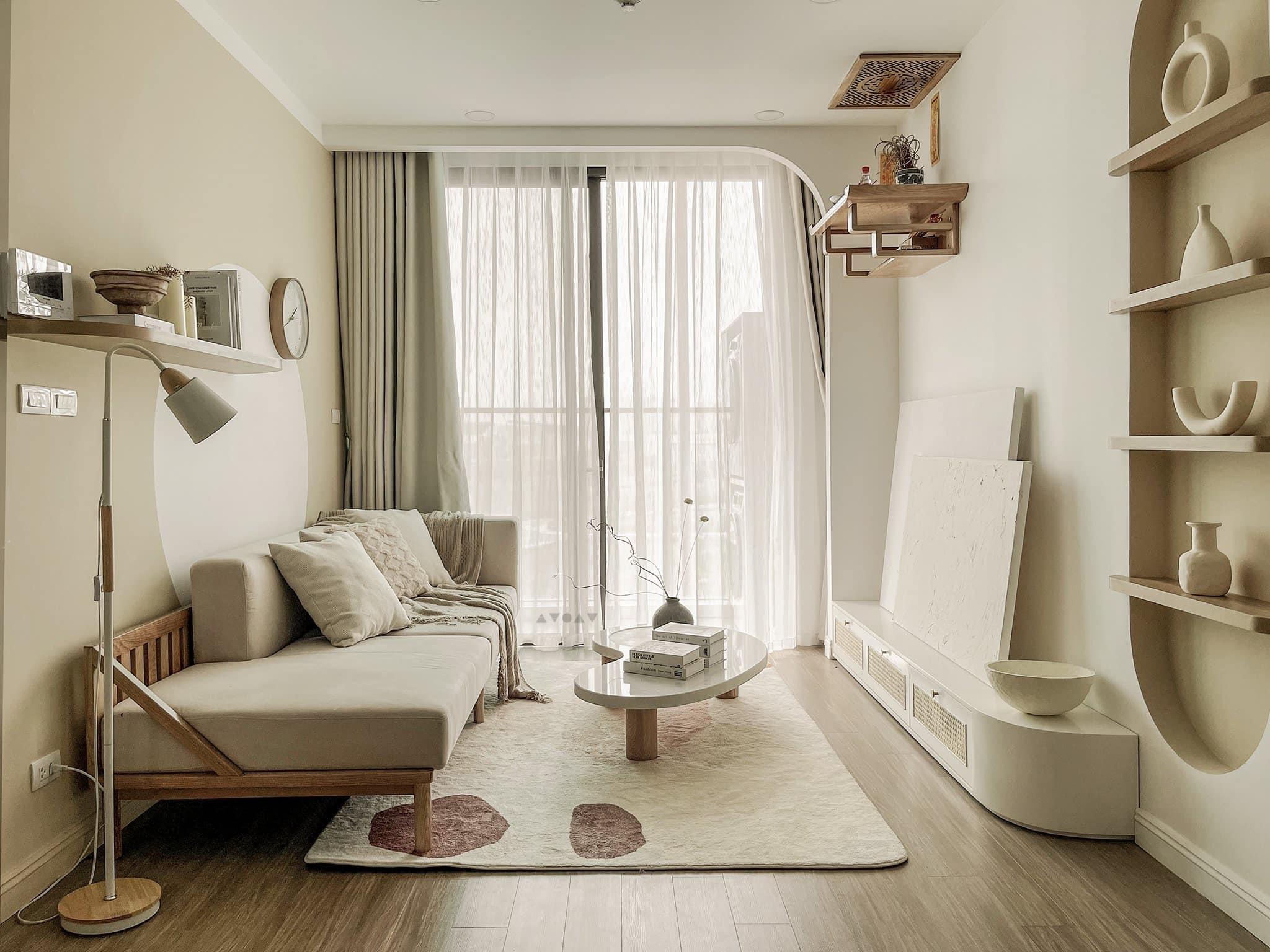 alt="thiết kế phòng khách japandi ấm cúng"