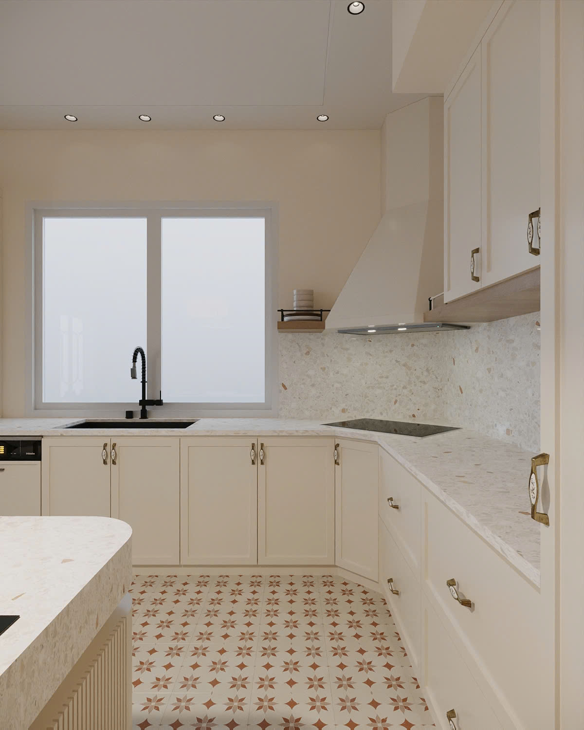 hệ tủ bếp ấn tượng trong thiết kế farmhouse